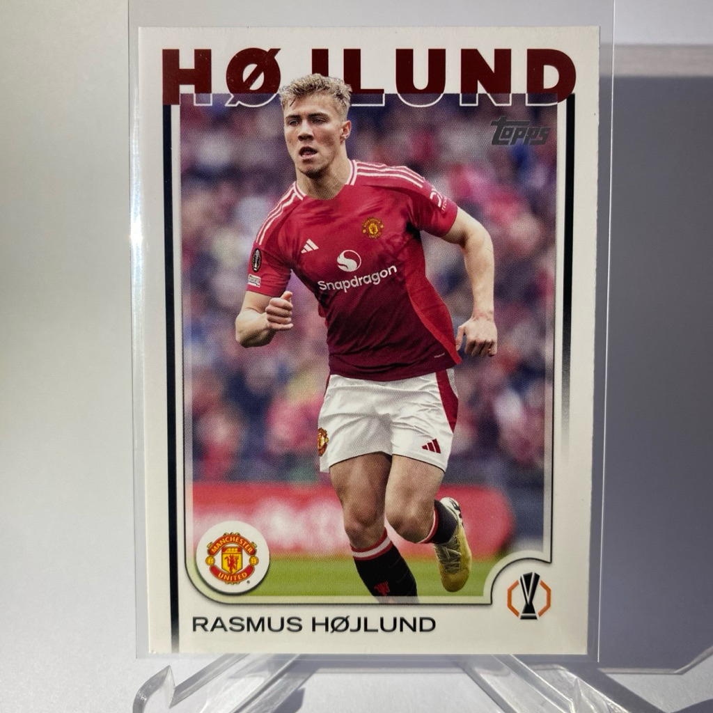 การ์ดนักฟุตบอล RASMUS HOJLUND , MANCHESTER UNITED, TOPPS 2025