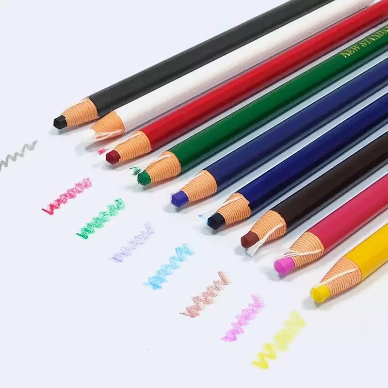 ดินสอ  ดินสอเขียนผ้า เขียนผ้าได้ทุกรูปแบบ ยี่ห้อ standard กล่องดำ มีทั้งหมด 10 สีให้เลือก