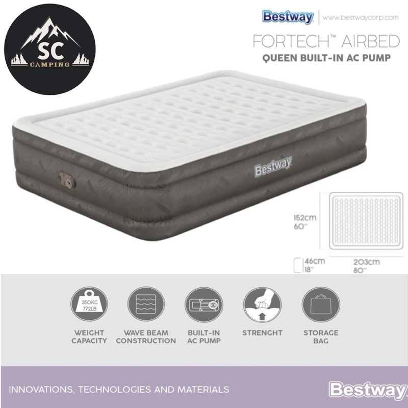 Bestway ที่นอนเป่าลมอัตโนมัติ 5ฟุต | 3ฟุต รุ่น-69050 | 69048 รุ่นใหม่ พร้อมปั๊มลมในตัว (เสียบปลั๊ก)