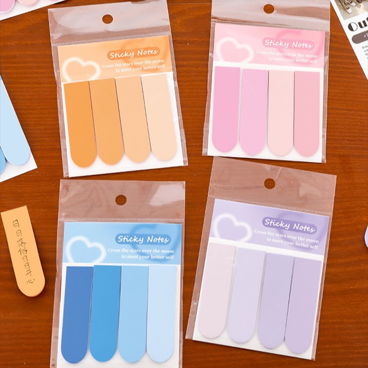 [พร้อมส่ง] Sticky Notes กระดาษโน้ตคั่นหนังสือ ไล่เฉดสีพาสเทล 4 โทน Biangels