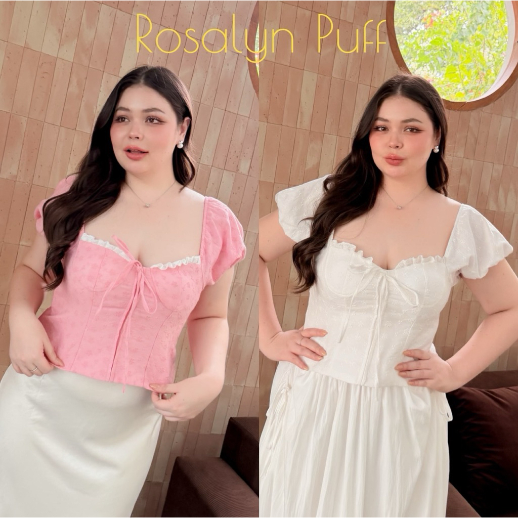 Lady M | Rosalyn Puff เสื้อครอปดีไซน์ฉลุ ละมุน น่ารัก สำหรับสาวอวบ ใส่ไปเที่ยวงานเทศกาลดนตรี คาเฟ่ Everydaylook