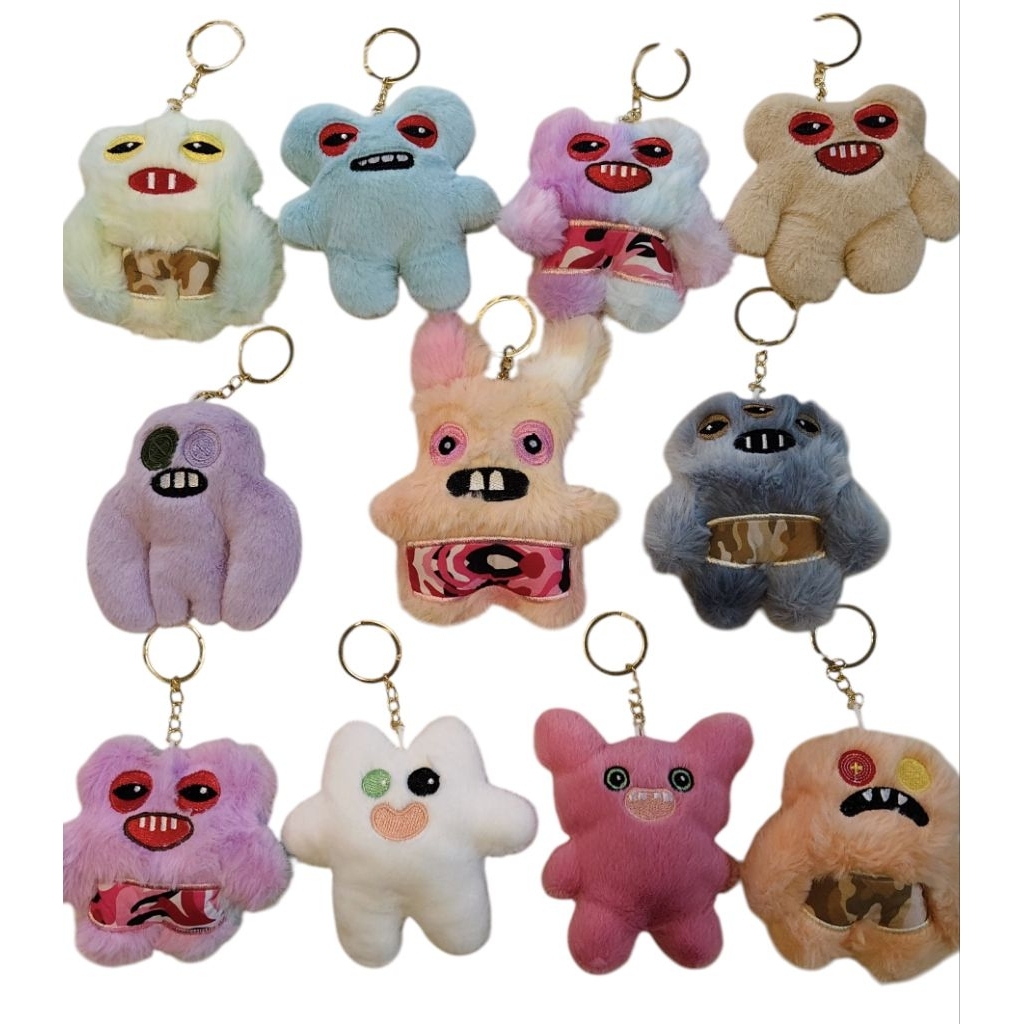 พวงกุญแจFlugger ugly monster(ไม่แท้)ขนาด 12-18เซน น่ารักมาก กำลังฮิต ของขวัญเด็กๆ