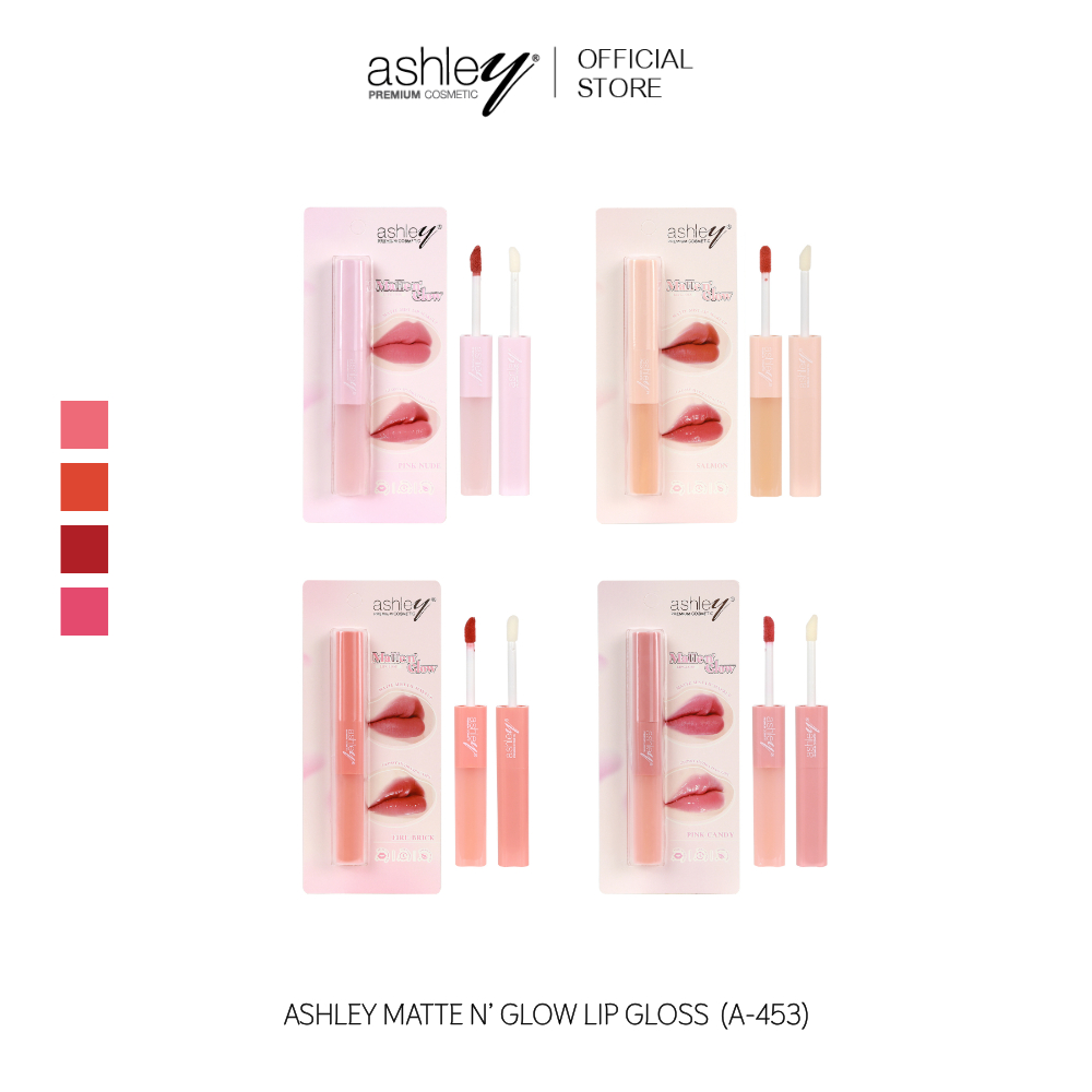 Ashley Matte N' Glow Lip Gloss ลิป 2 แบบในแท่งเดียว (A-453)
