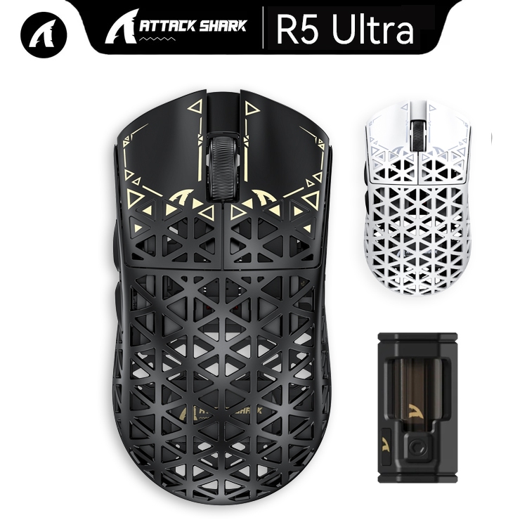 ⚡พร้อมส่งจากไทย⚡Attack Shark R5Ultra เมาส์บลูทูธไร้สาย PAW3950 เมาส์สำหรับเล่นเกม 3โหมด บลูทูธ 2.4G Type-C