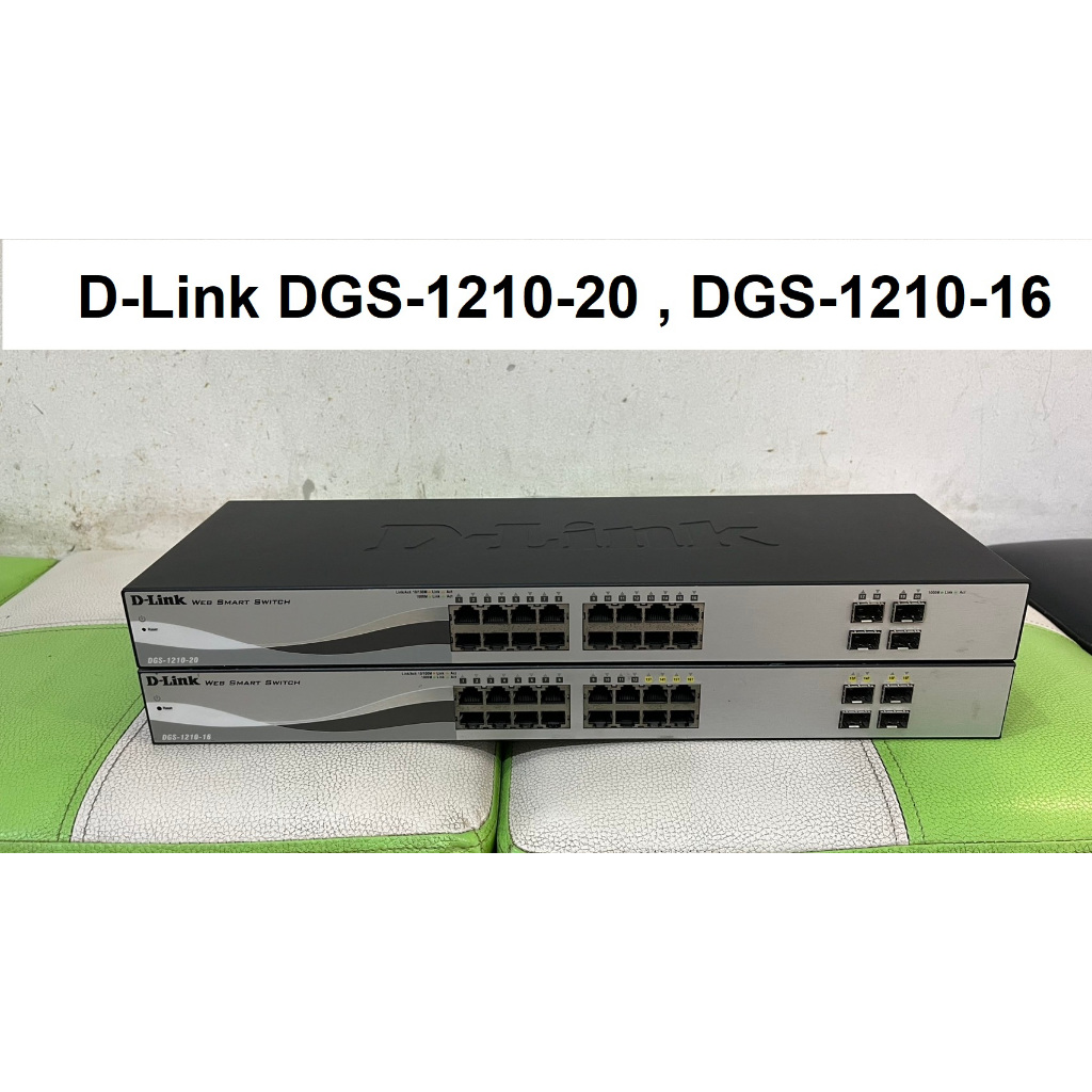 (มีส่งด่วน) D-Link DGS-1210   16-port 10/100/1000 Managed Switch + 4-Port Shared Mini-GBIC, Web Smar