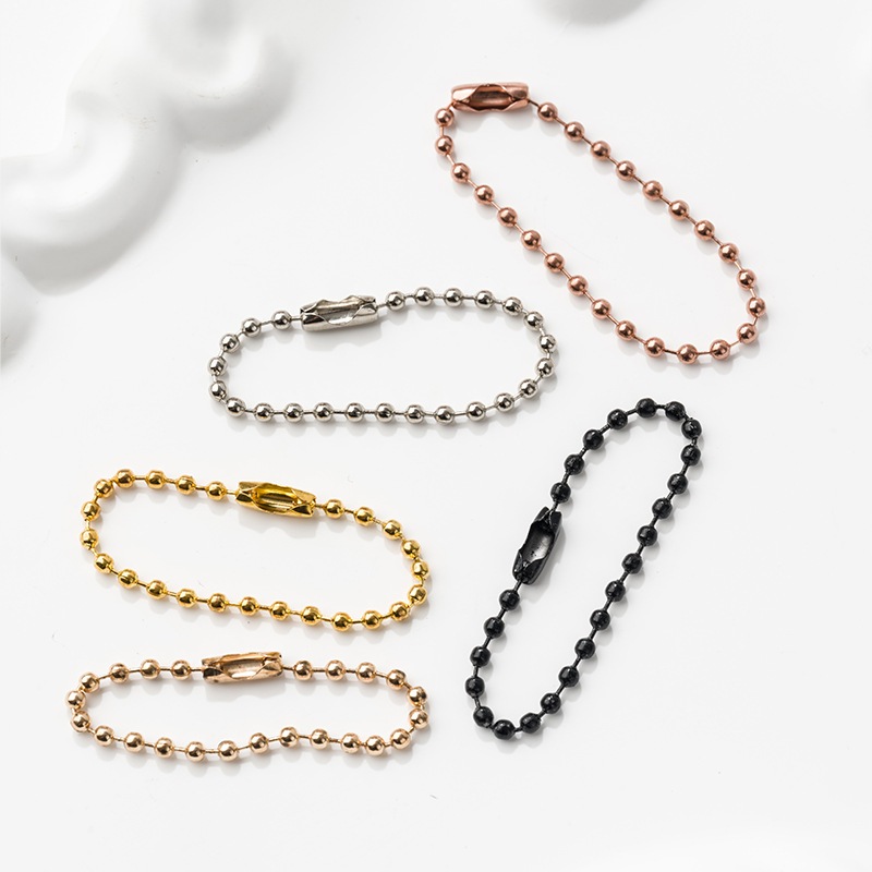 โซ่ไข่ปลา  รวมสี เงิน ทอง หลากสี ขนาดเม็ด 3mm ทำพวงกุญแจ DIY อุปกรณ์งานฝีมือ