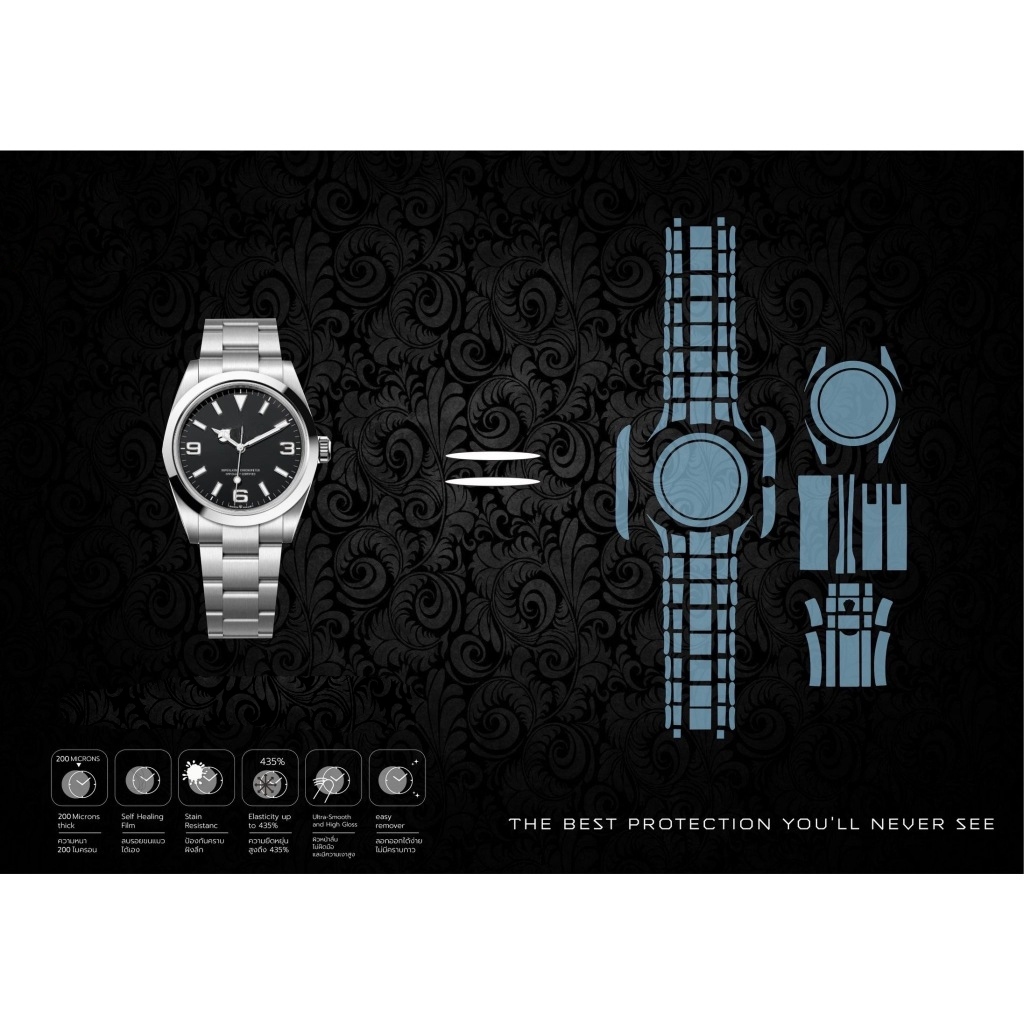 ฟิล์มกันรอยนาฬิกา Watch Protection Film สำหรับ แบรนด์ Rolex Explorer 1 40 MM Ref. 224270