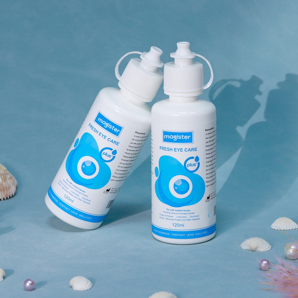 Magister น้ำยาแช่คอนแทคเลนส์ ขนาด 120ml 💖 คอนแทคเลนส์ถูกล้างฆ่าเชื้อแช่ Multi-purpose Lens Solution