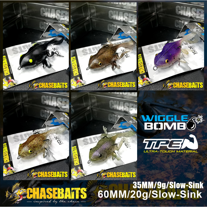 CHASEBAITS WIGGLE BOMB 35mm 60 mm ลูกอ๊อด TPE   *** จมช้า แกะแล้วใช้ได้เลย ของแท้ 100% ***