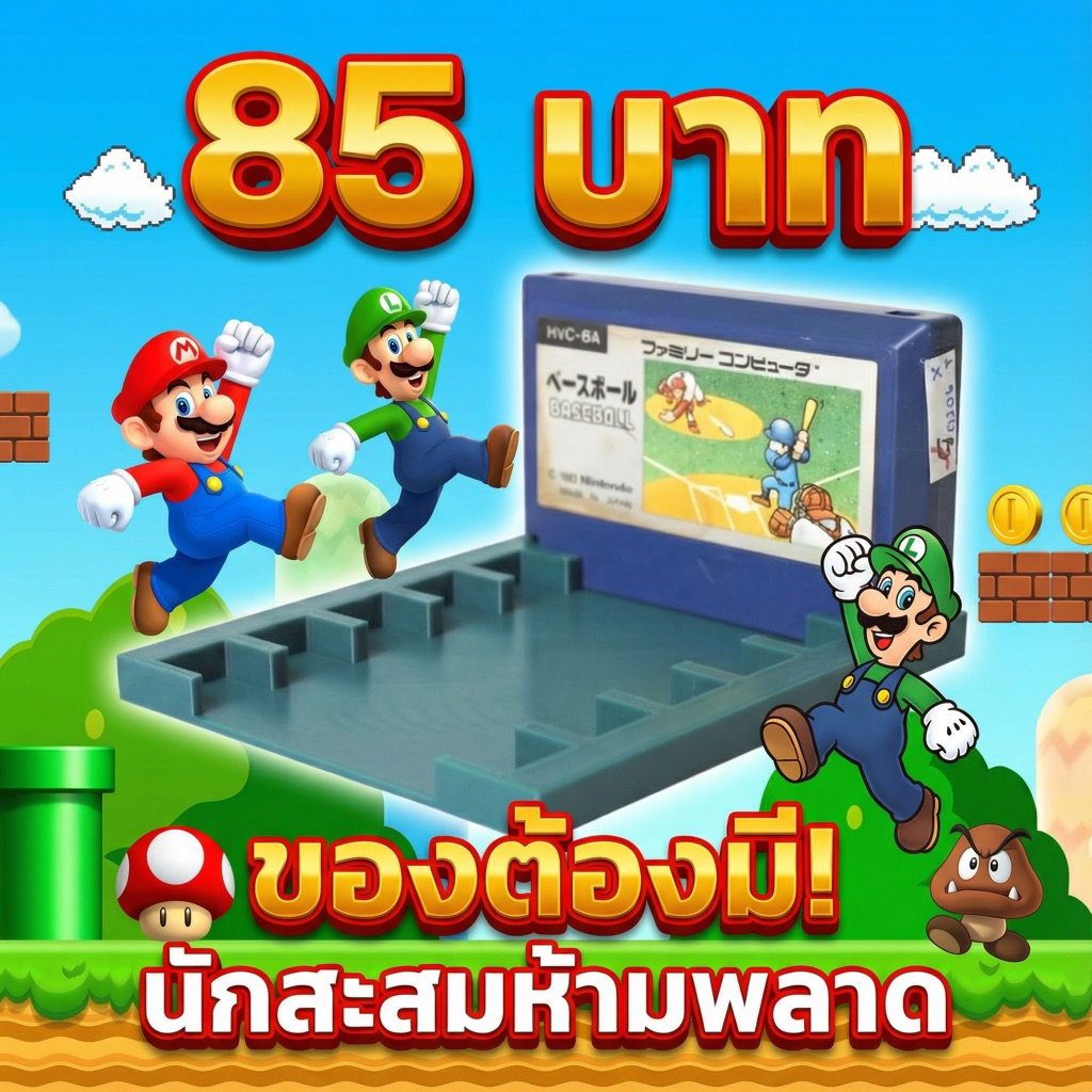 ถาดใส่ตลับเกม Nintendo Famicom (Family Computer : FC) 6 ช่อง เก็บง่าย แข็งแรง สำหรับนักสะสม