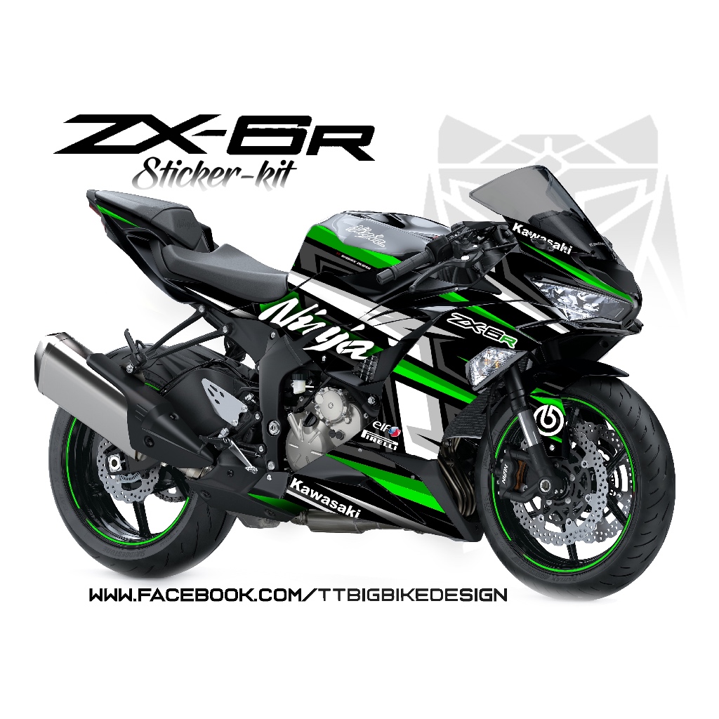 TT BIGBIKE DESIGN ชุดสติ๊กเกอร์แต่งลายรถ สำหรับ ZX6R (2019-2022) TT AB-R 02