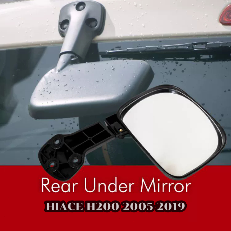 HIace กระจกส่องหลังกระจกส่องท้าย TOYOTA COMMUTER 2005-2019 สีดำ บิดขวา กระจกมองหลังรถตู้