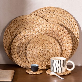 แผ่นรองร้อนถักมือ ดีไซน์วาบิ-ซาบิ วัสดุหวายพุงชะโดของแท้จากธ…