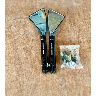 กระจกทรงสามเหลี่ยม สีดำขายาวใส่รูกระจกได้ทุกรุ่นกระจก งาน​ C…