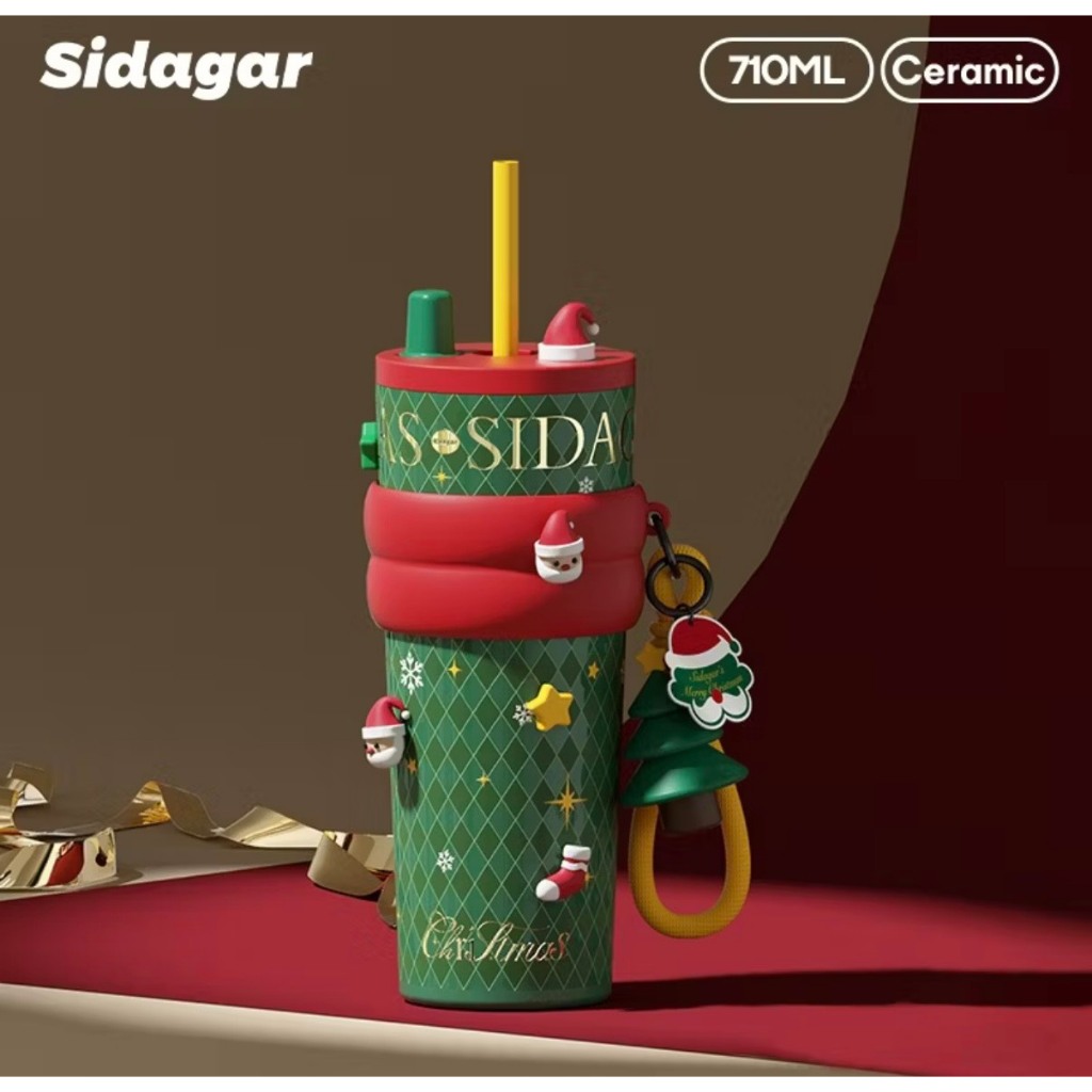 STAR+ แก้วน้ำสแตนเลส 316 เคลือบเซรามิก ขนาด 710 มล. มีหลอดดูด พับเก็บได้ มีที่เก็บฝาหลอด Starplus