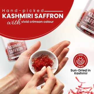 Gourmazia Premium Kashmiri Saffron – All-Red Mongra Threads, Hand-Picked & Sun-Dried, Single-Origin from Kashmir, 2G
