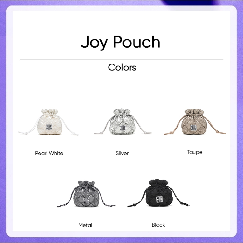 Carlyn Joy Pouch W74103010 (Taupe, Pearl White, Black, Silver)