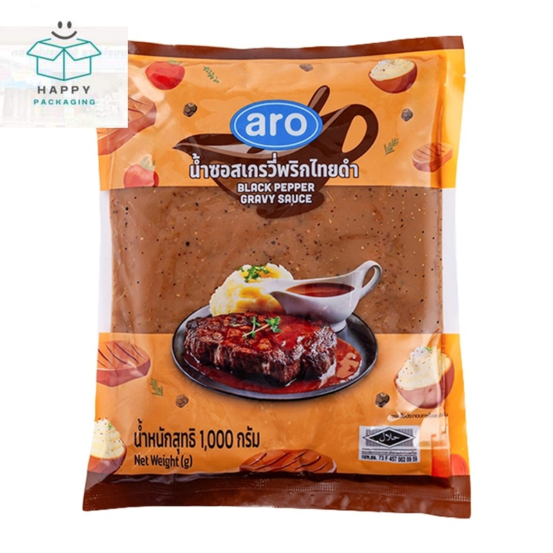 aro black pepper gravy sauce เอโร่ น้ำซอสเกรวี่ น้ำซอส ซอสเกรวี่ น้ำเกรวี่ เกรวี่ สูตรพริกไทยดำ 1 กก.