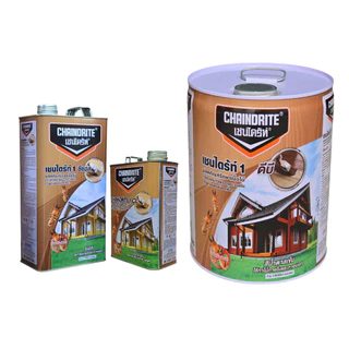 Chaindrite เชนไดร้ท์ 1 รักษาเนื้อไม้ น้ำยารักษาเนื้อไม้ ชนิด ทา ป้องกัน ปลวก มอด เชื้อรา ขนาด ถัง 15 ลิตร