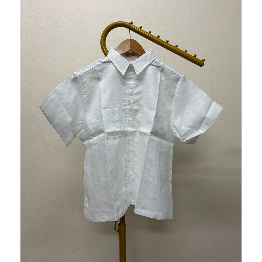 เสื้อเชิ้ตลินินแท้ แขนสั้น กระเป๋าหน้าคู่ ลายดอก ลายริ้ว สีพื้น โทนสีสดใส ละมุน ใส่สบาย “อก 45 นิ้ว”