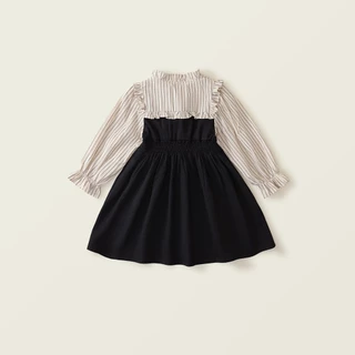 Little Piglet 🐷 พร้อมส่ง Dress ชุดกระโปรง แขนยาว แขนสั้น เด็กหญิง สีฟ้า กรมท่า ดำ เกาหลี แฟชั่นเด็ก