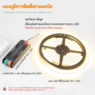24V COB แถบ LED กันน้ำพร้อมแถบแสงซิลิโคนยืดหยุ่น IP68 เหมาะสำหรับการใช้กลางแจ้งสระว่ายน้ำถังปลา ขั้นตอนสดใสและปลอดภัย
