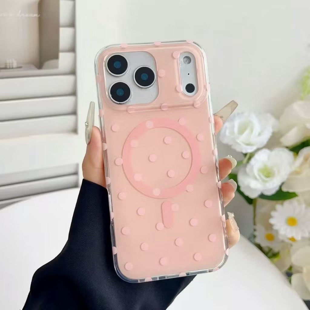 เคส Popphone เคสมือถือแม่เหล็กชาร์จได้ ลายจุดน่ารัก สำหรับรุ่นไอโฟน17pro 17promax  17 พร้อมส่ง