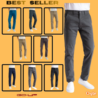 กางเกงขายาวชิโน่ ขายาวผ้ายืด ทรงสวย กางเกงทรงกระบอก go-up 74…