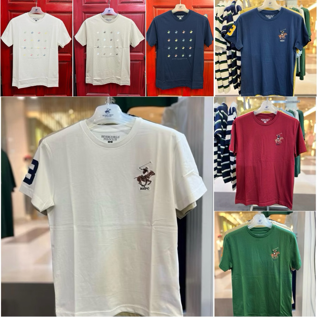 พร้อมส่ง‼️🎉BEVERLY HILLS POLO CLUB New In! Regular-fit T-shirt เสื้อยืดคอกลมแขนสั้นทรงใหม่ #แท้ #ชายและหญิง