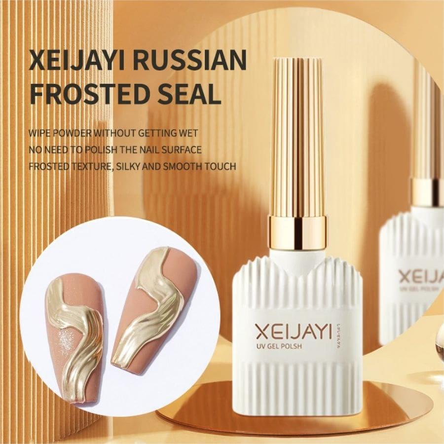 เจลรัสเซียขัดผง ท็อปด้านขัดผงกระจก ขวดสีเหลือง ไม่ทำให้ผงขัดเลอะ Russian Matte Top Coat สีเจลทาเล็บ