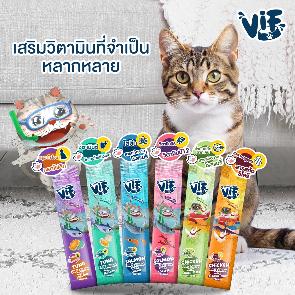 VIF ขนมแมวเลีย ขนาด 15g x 40 ชิ้น