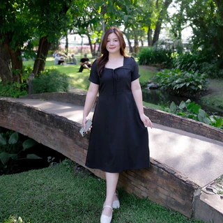 (❤️อกถึง 50") Elvia Dress เดรสสาวอวบ ชุดสาวอวบ