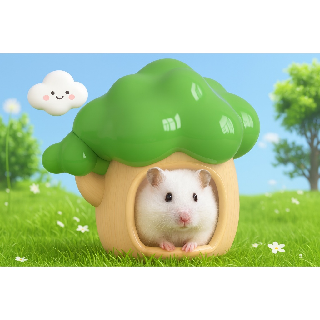 บ้านหนูเซรามิก ทรงต้นไม้ น่ารักมาก แข็งแรง ไม่ขึ้นรา ทำความสะอาดง่าย | สำหรับหนูแฮมสเตอร์–สัตว์เล็ก ขนาด 20x15x17 CM