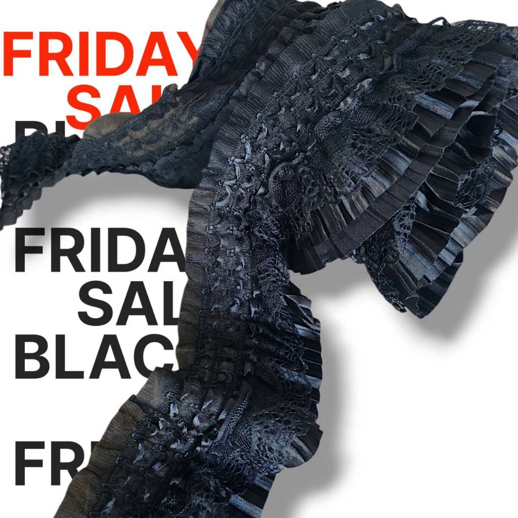 1y 90cm ผ้าลูกไม้ ตกแต่ง อัดพลีท ผ้าแก้วริมระบาย ใช้สำหรับตกแต่งชิ้นงาน 7×90 เซนติเมตร สินค้าพร้อมส่งจากไทย