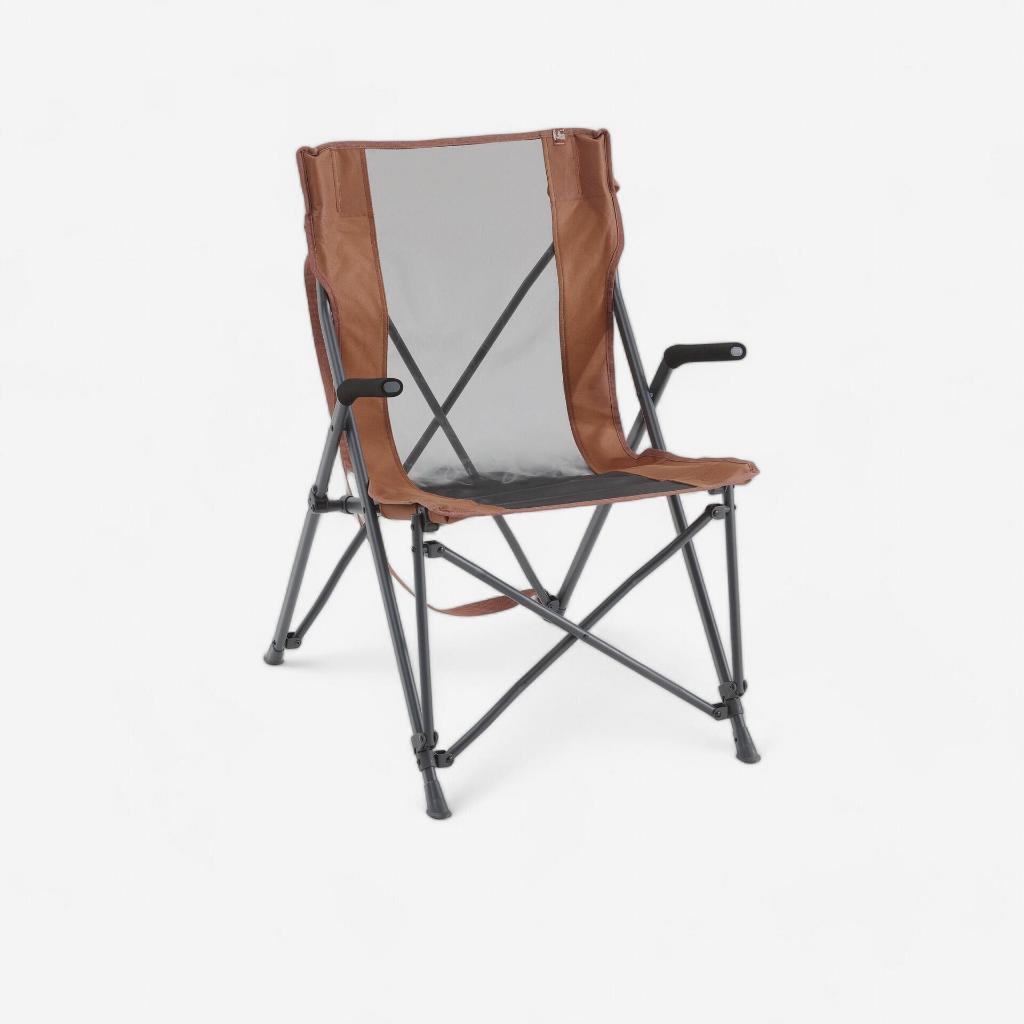 เก้าอี้ตั้งแคมป์ เก้าอี้พกพา เก้าอี้พับได้ QUECHUA Camping Comfortable Folding Armchair