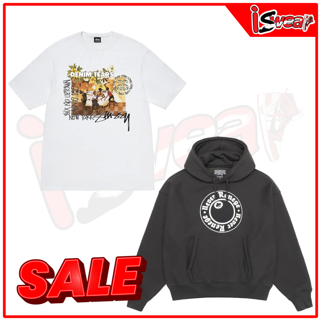 SALE!! เสื้อยืด & ฮู้ดดี้ Stussy x Denim Tears Annie Lee Tee & Never Renege 8 Ball Hoodie (พร้อมส่ง)
