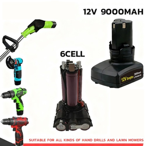 12V 9000mA แบต แบตลิเธียมไอออน แบตเตอรี่ ลิเธียม สว่าน เครื่องตัดหญ้า แบต