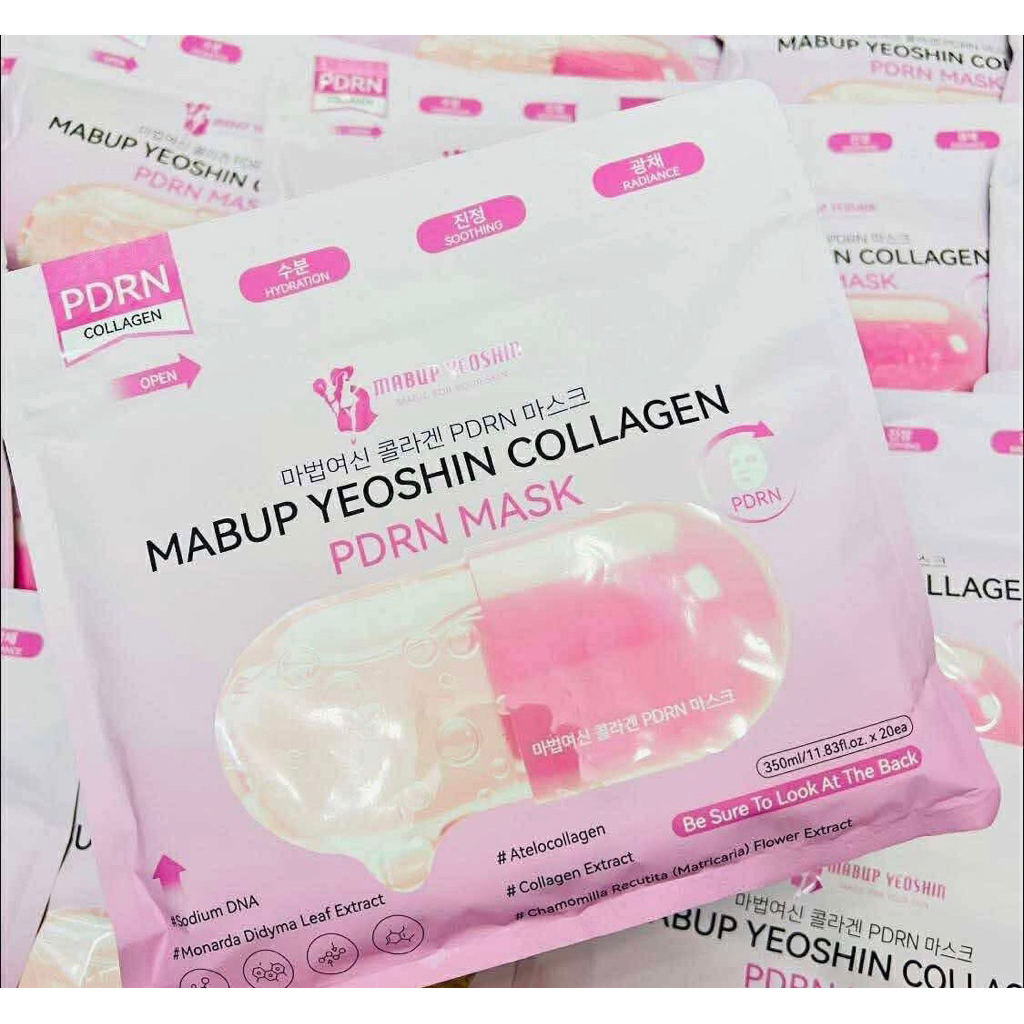 แท้💯🇰🇷MABUP YEOSHIN COLLAGEN MASK PDRNมาร์คหน้าคอลลาเจน 1แพ็ค มี20แผ่นexp.8/9/28