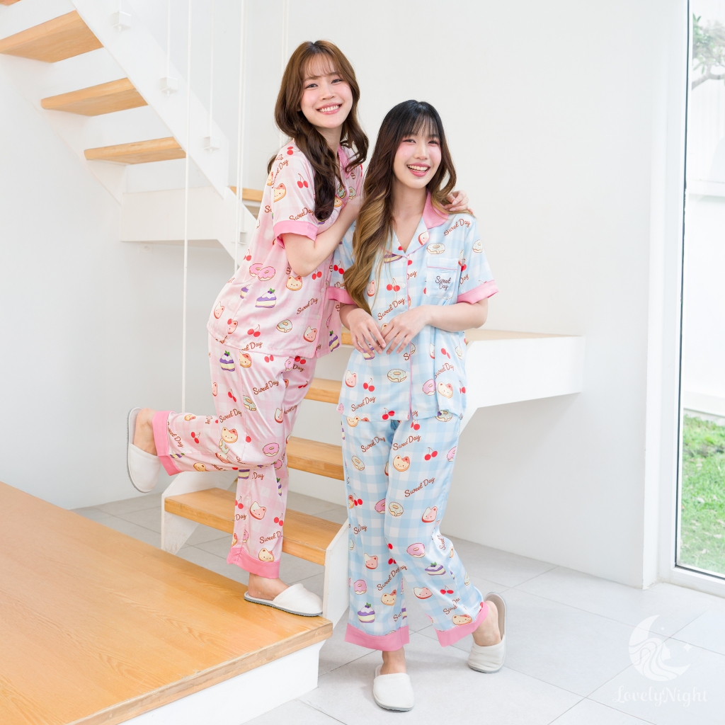 ชุดนอน LovelyNight แขนสั้น-ขายาว Sweet Day D30