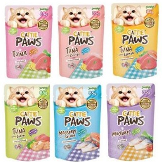สูตรใหม่ 1ซอง อาหารแมว Cattie Paws น้ำหนัก 85g./ซอง อาหารเปียก*โปรดอ่านรายละเอียดก่อนสั่งซื้อ