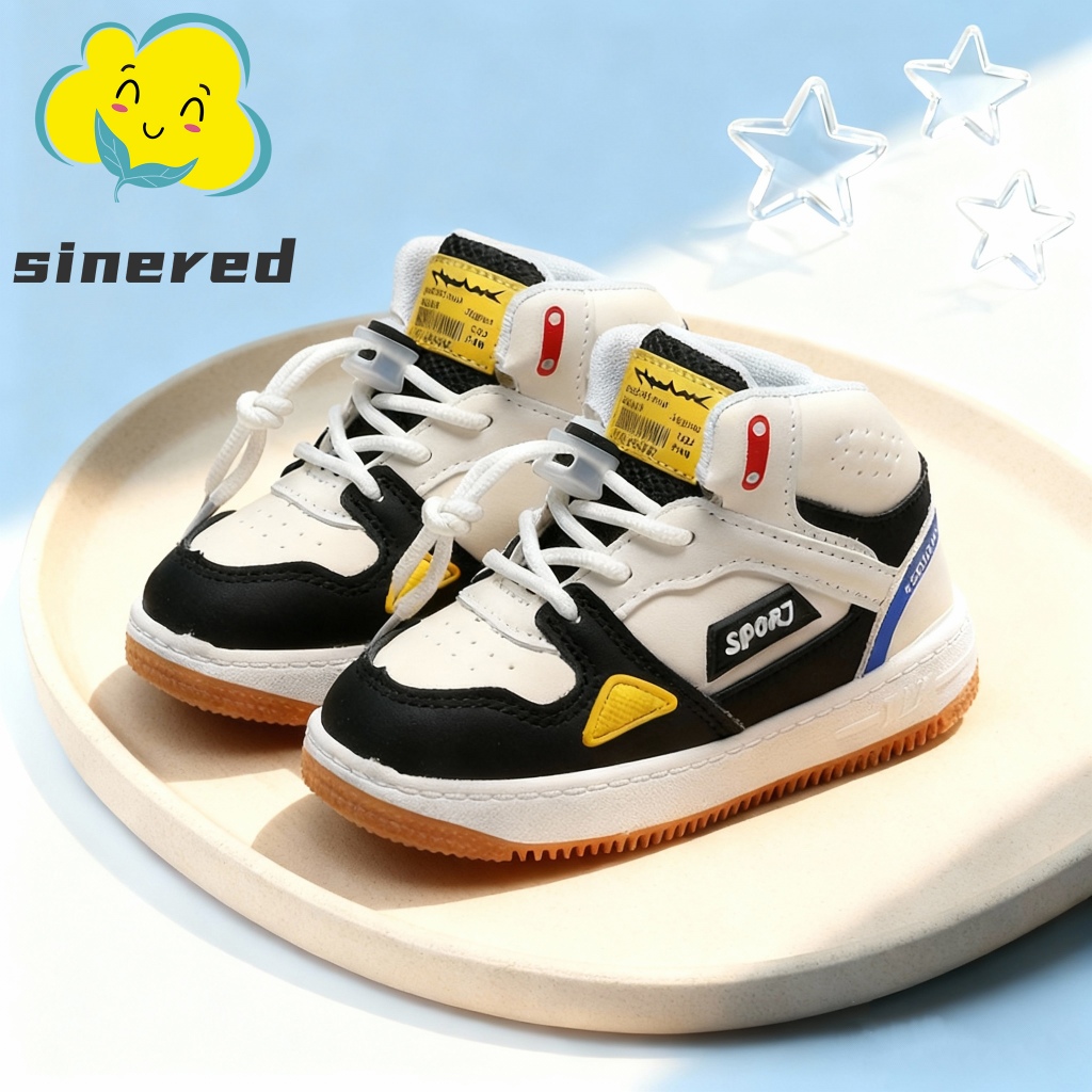 Sined Korean style children's sports shoes boy girls high sports shoes children soft soled comfortab