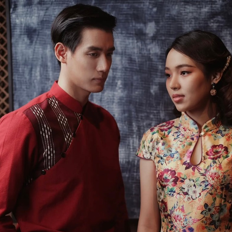 (JUN) Hanfu Shirt เสื้อเชิ้ตผู้ชายฮั่นฝู สีแดงเข้ม - รูปที่ 5