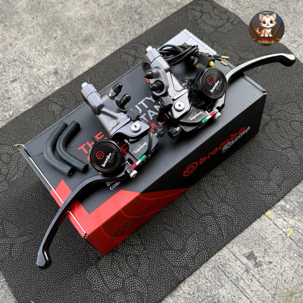 ปั้มปั้มคู่ BB RCS งานCNC เนียนๆ ซ้าย-ขวา มาพร้อมไฟสต๊อปเบรคและอุปกรณ์ใส่ XMAX PCX FORZA NMAX ใส่รถไ