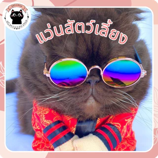 🌵 แว่น แว่นแมว สําหรับสัตว์เลี้ยง สุนัข แมว แว่นตากันแดด ทรงกลม สะท้อนแสง น่ารัก พร็อพถ่ายรูป 🌵