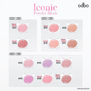 odbo (เบอร์ใหม่!! ของแท้ ส่งตรงจากแบรนด์ 100%) ICONIC POWDER BLUSH - OD1325 #บลัชกลมไอโคนิค