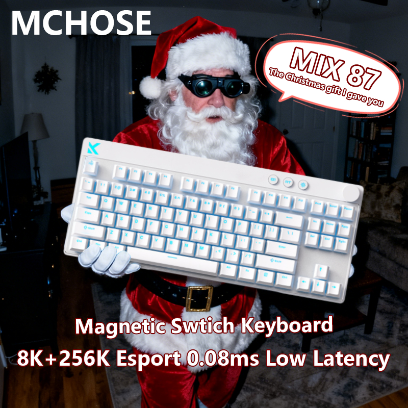 MCHOSE Mix87 GamingKeyboard Hall Effect Magnetic Switch 0.08ms Latency 0.001mmRTความแม่นยํา 8K Polli