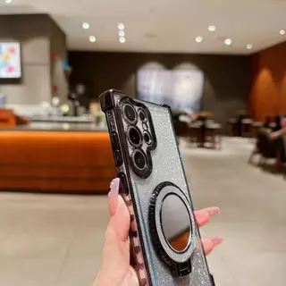 เคสกริตเตอร์ หรูหรา สำหรับ Samsung S26 S26Plus S26Ultra S24Ultra S23Ultra S25Ultra กันกระแทก กระจก แต่งหน้า ตั้งได้ F2