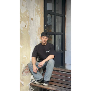 Hype It - HYPE ON PROCESS VERTICAL T-Shirt เสื้อยืดแขนสั้นทรง Oversized แบรนด์ Hype It (คอไม่กว้าง ทรงไหล่ตก)