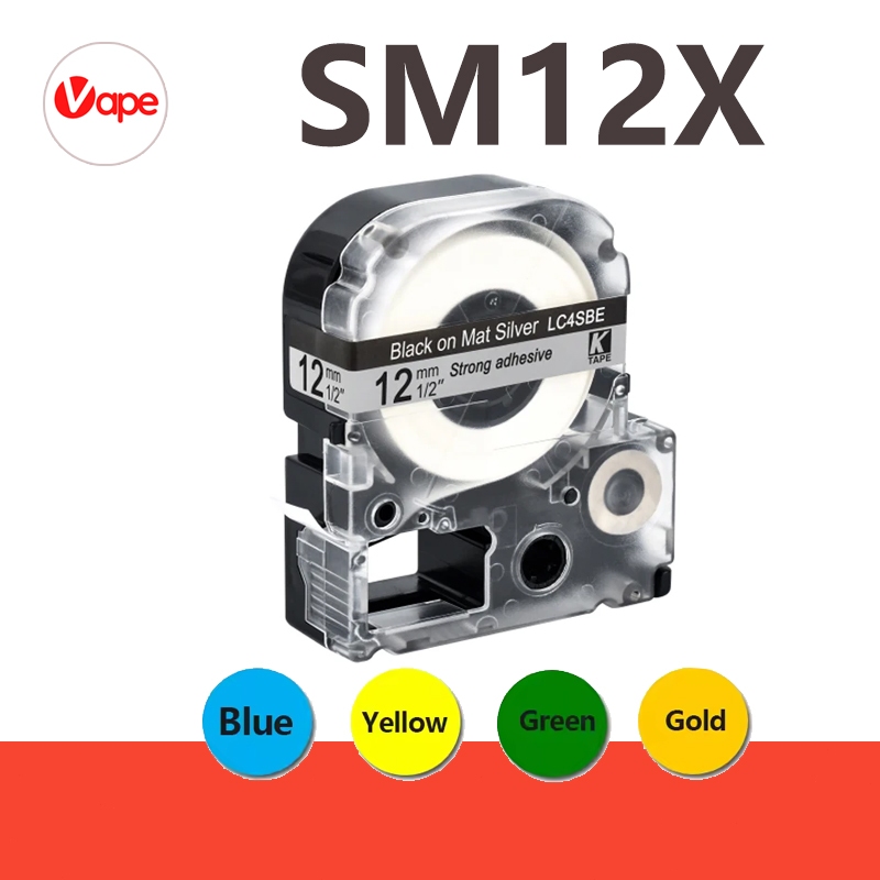 เทปพิมพ์ฉลาก Epson SM12X SM18X SM9X ใช้ได้กับ Epson LW 300 LW 300L LW C410 LW 400 LW 400L LW K400L L