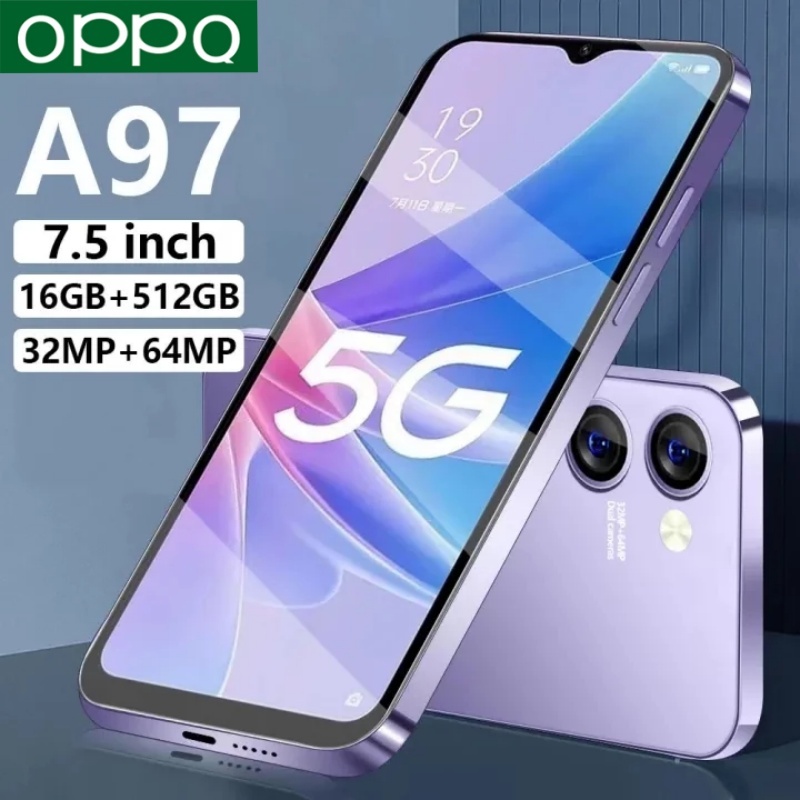 โทรศัพท์ A97 5G แรม16GB รอม512GB รองรับ 2 ซิมการ์ด รองรับแอพธนาคาร 6800mAh ชาร์จเร็ว 7.5นิ้ว สมาร์ทโฟนจอใหญ่